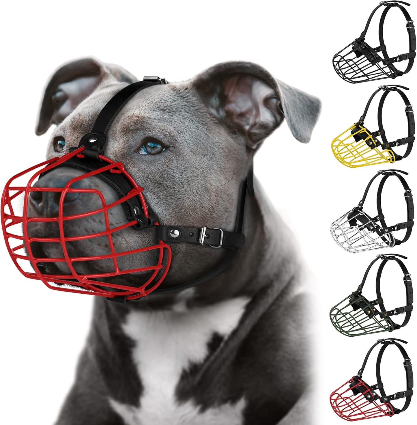 Pitbull Dog Muzzle Metal Mask by BUDKAS for Large Dogs