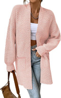 Sidefeel Womens 2025 Fall Striped Chevron Open Front Cardigan