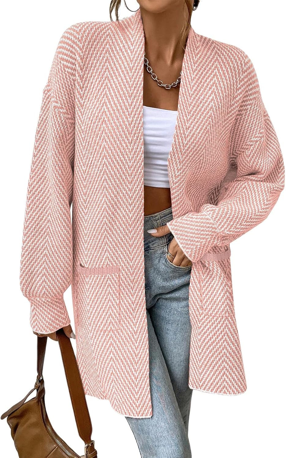 Sidefeel Womens Fall Outfits Long Sleeve Open Front Cardigan