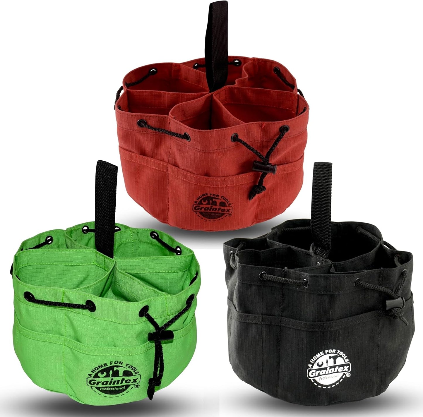 Graintex 18 Pocket Grab Bags Set of 3 for Small Tools and Parts