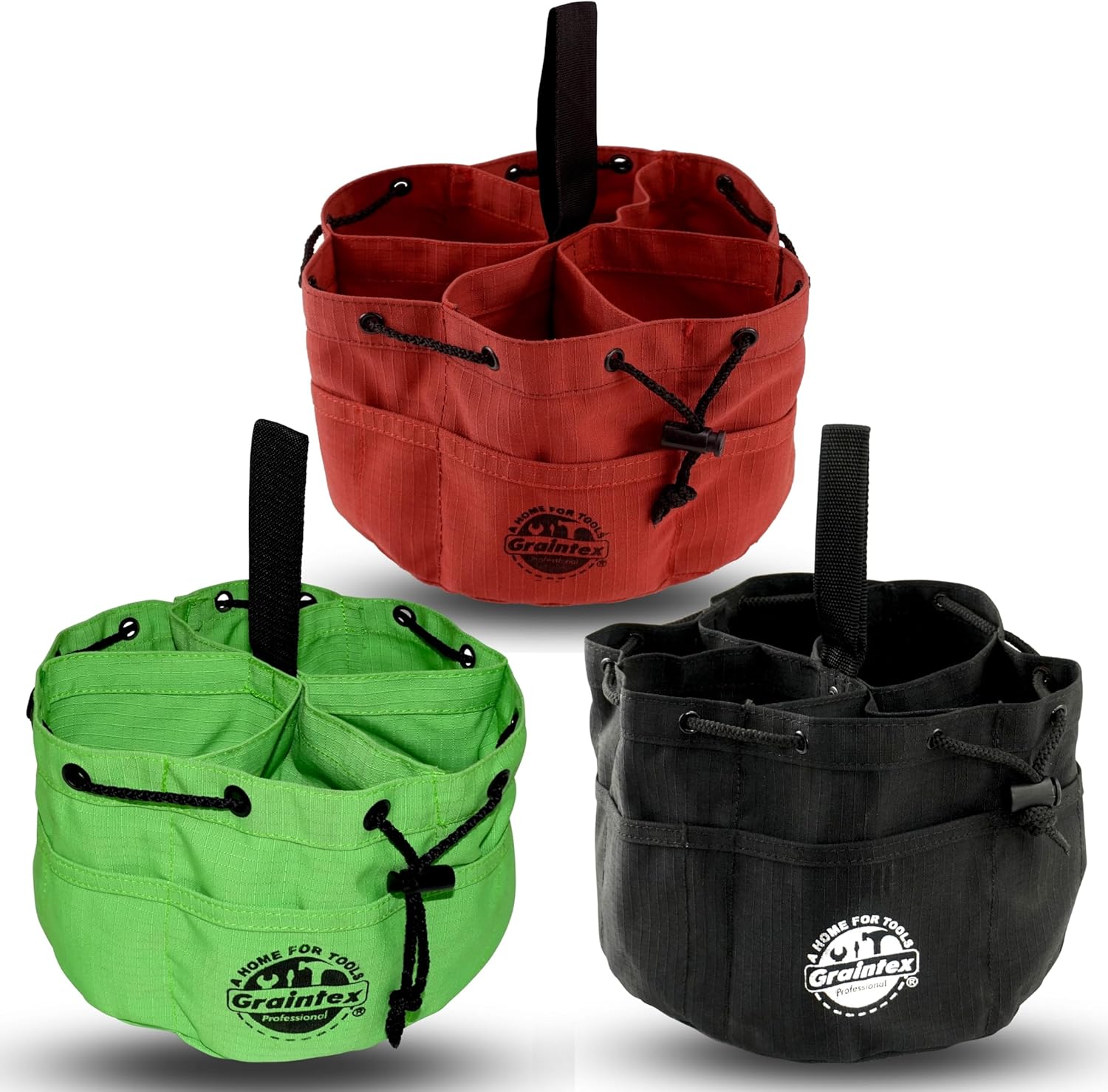 Graintex 18 Pocket Grab Bags Set of 3 for Small Tools and Parts