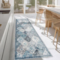 KILOCOCO 2.6x8 Runner Rug Moroccan Floral Hallway Rug - Soft Washable