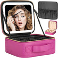 Makeup Travel Train Case for Women with LED Mirror - Large Portable