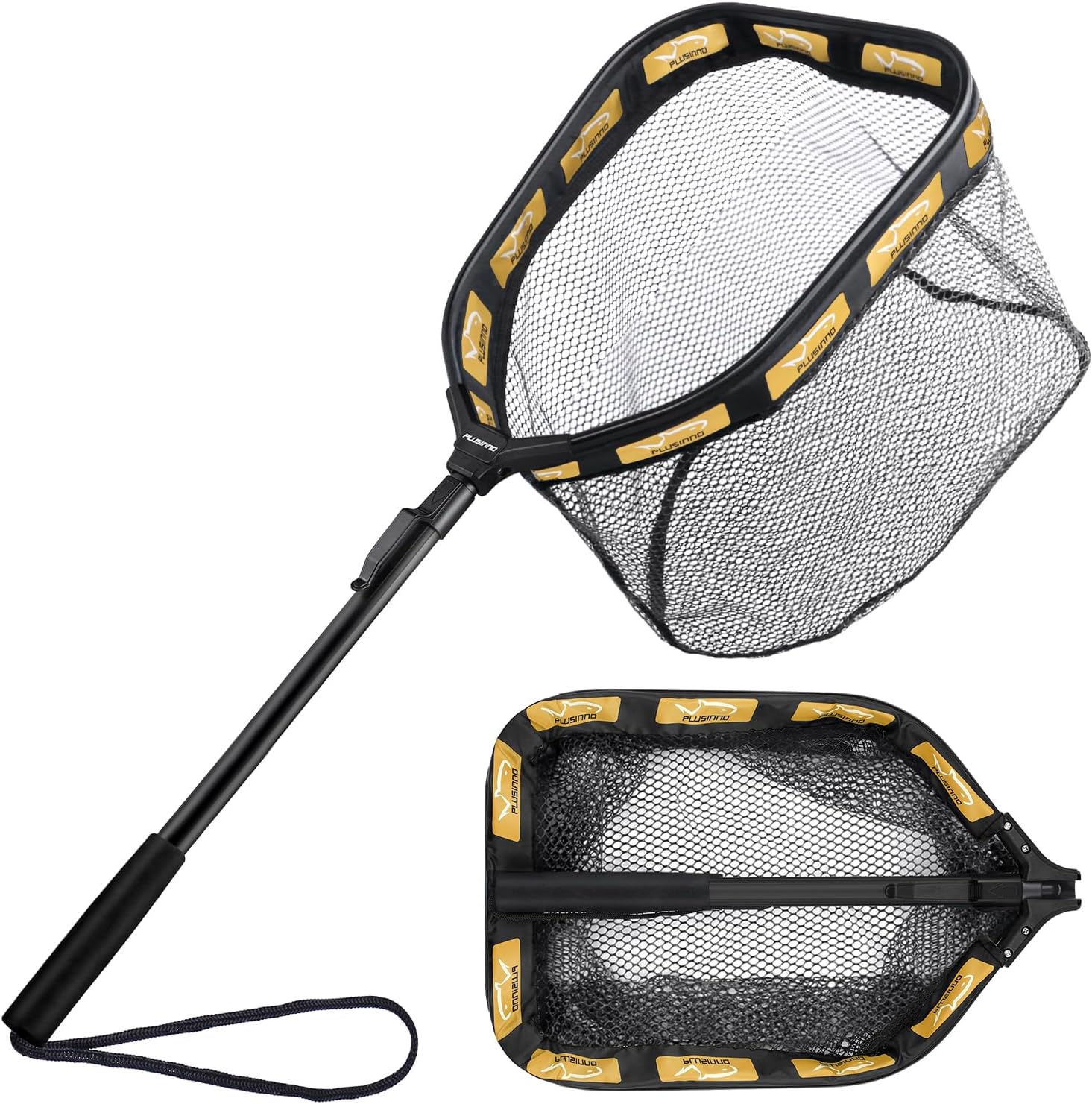 PLUSINNO Rubber Coated Fishing Net: Easy Catch & Release