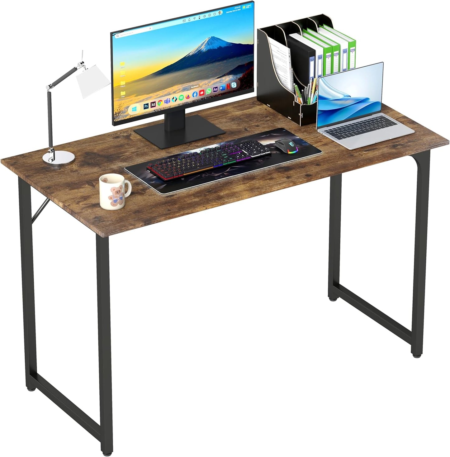 47 Inch Computer Desk with Metal Frame for Home Office Use