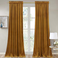 StangH Gold Velvet Curtains 84 in - Plush Room Darkening Drapes