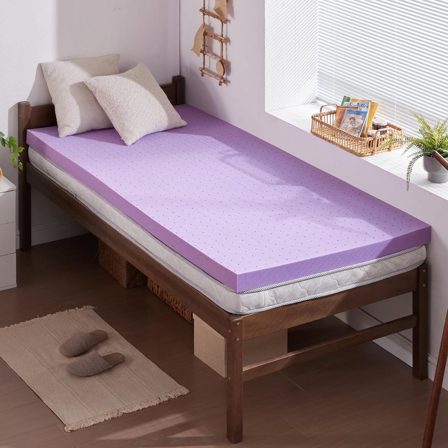 SINWEEK Twin XL Mattress Topper - 2 Inch Gel Memory Foam Pad