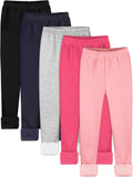 Resinta Girls Fleece Lined Leggings 5-Pack - Warm Winter Basics