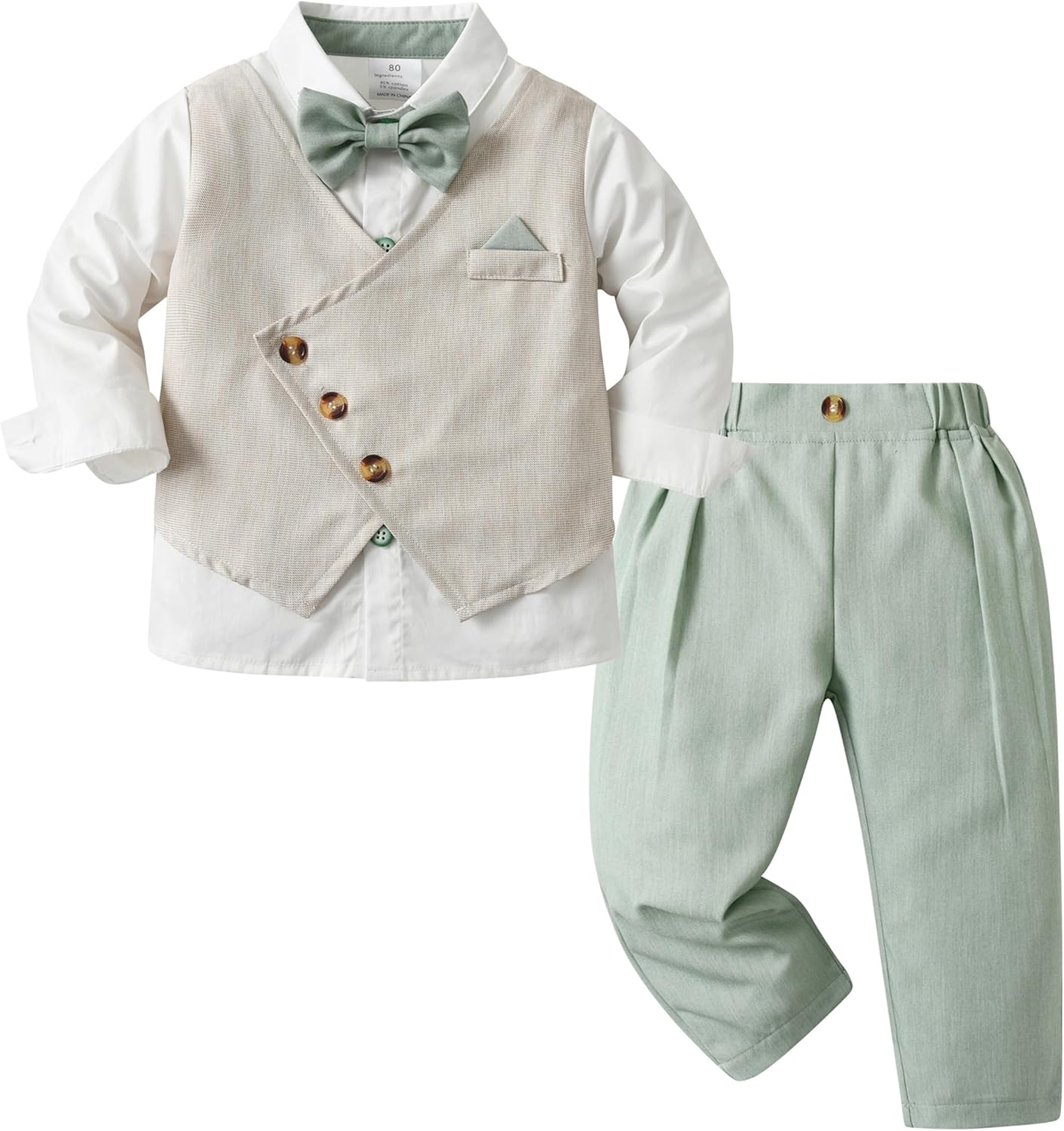 Volunboy Baby Boy Suit Toddler Formal Outfit 3 Piece Set