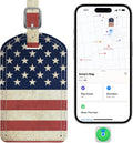 Luggage Tags Built-in Anti-Loss Tracker - Leather Travel Tag