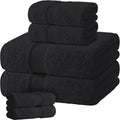 Black Bath Towel Set of 6 - 100% Cotton Luxury Towels