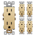 LIDER Matte Finish Decorator Receptacle 15A 125V - Child Safe Gold