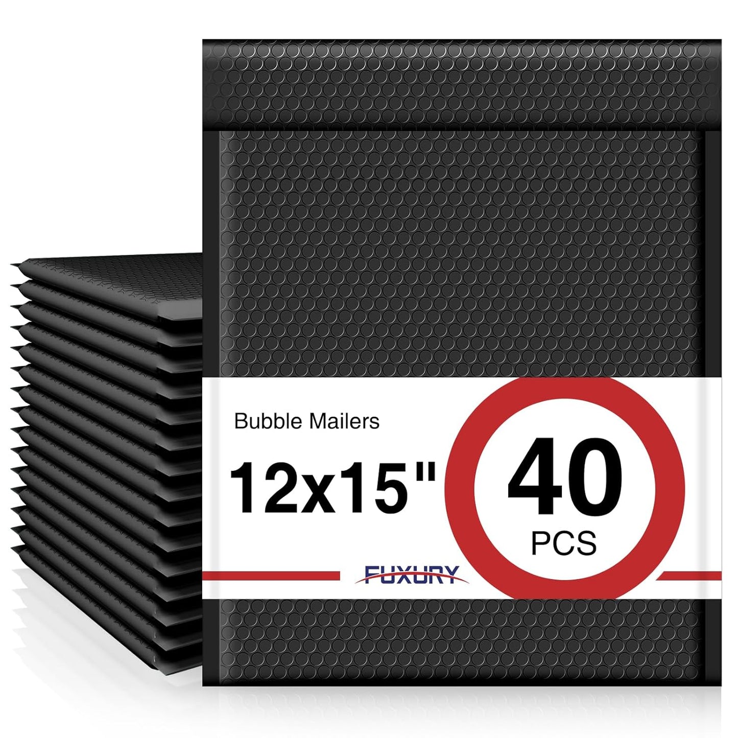Fuxury Black Bubble Mailers 12x15 Padded Envelopes for Shipping