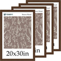 20 x 30 Poster Frame Set of 4 - Brown Wood Picture Frames for Posters
