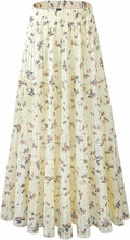 Women's Chiffon White Flowy Maxi Skirt Pleated A Line - 2025 Fall