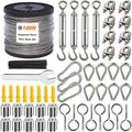 1/8 Wire Rope Kit 100ft Vinyl Coated Stainless Steel Cable - Outdoor