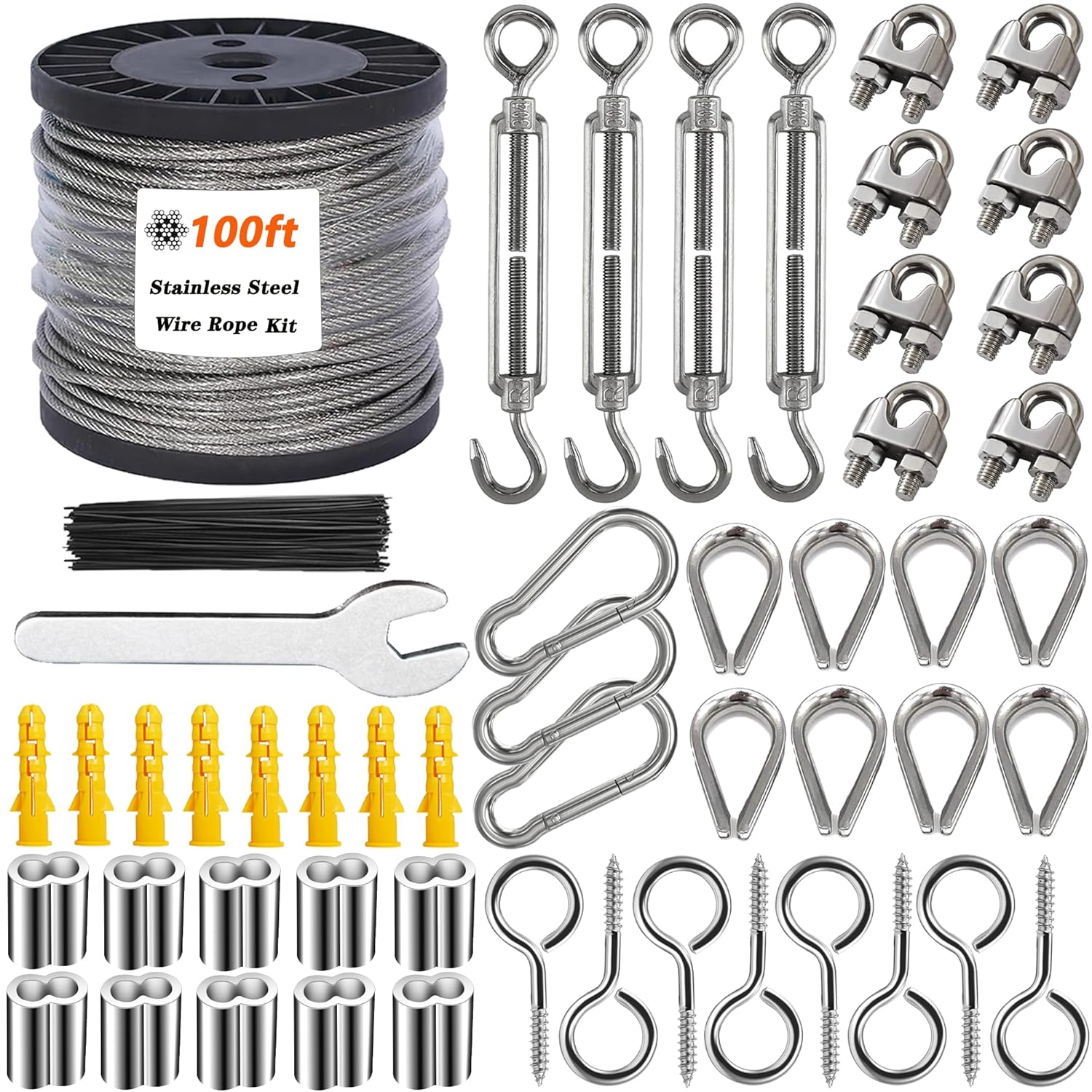 1/8 Wire Rope Kit for Outdoor String Lights and More