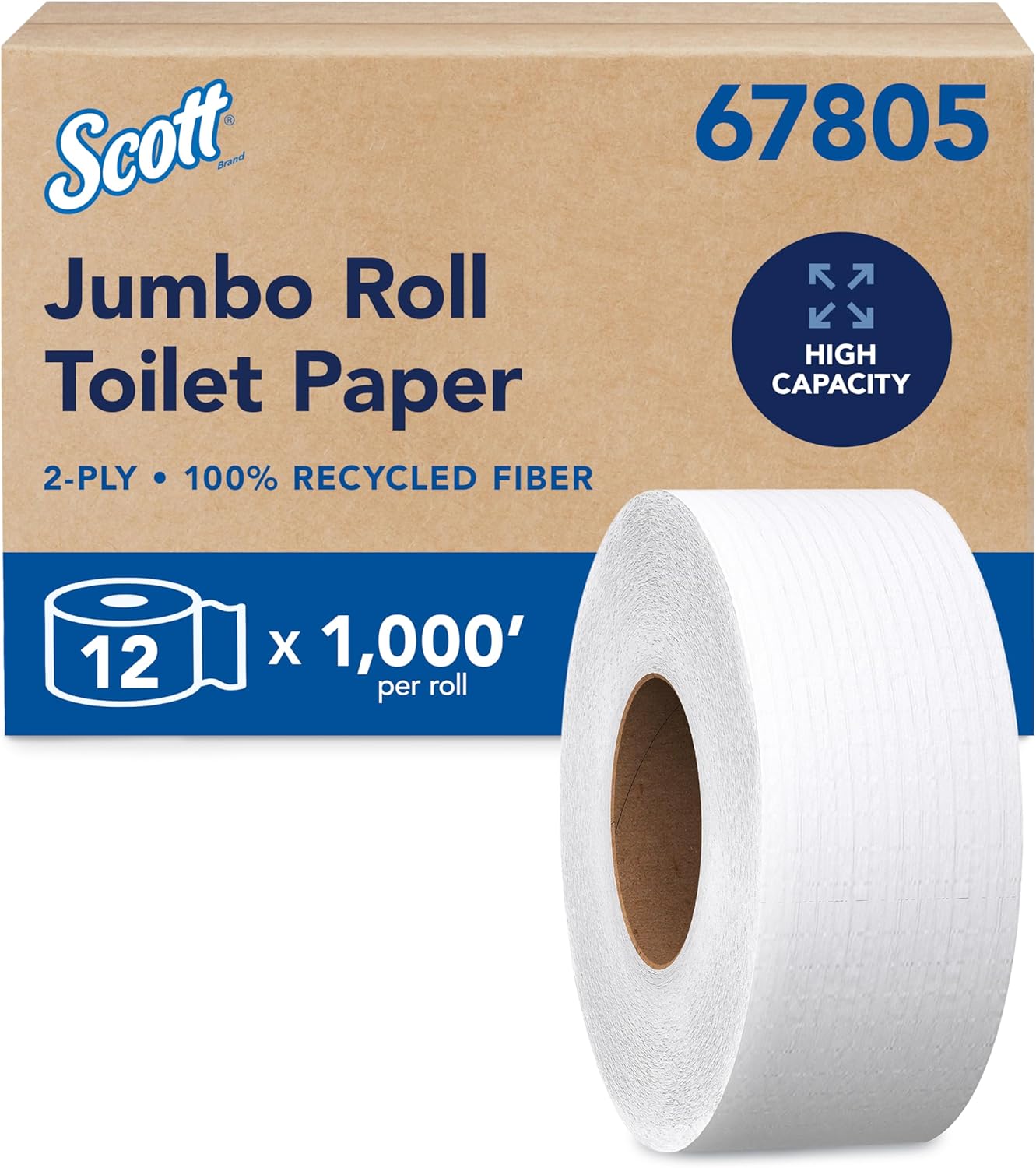 Scott Professional Jumbo Roll Toilet Paper: 100% Recycled Fiber