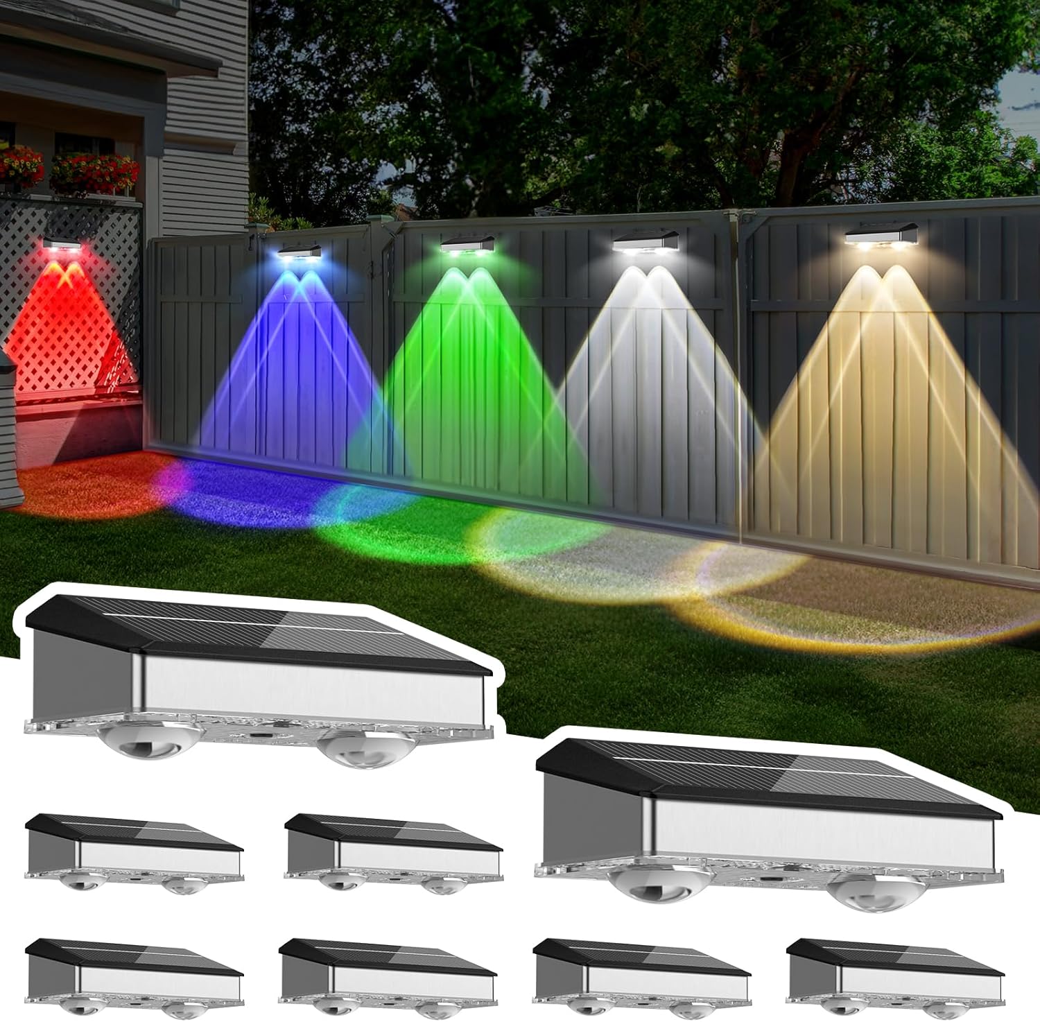 Solar Fence Lights Outdoor 8 Pack for Stunning Illumination