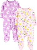 Carter's Baby Girls' Cozy Fleece Sleepers x2