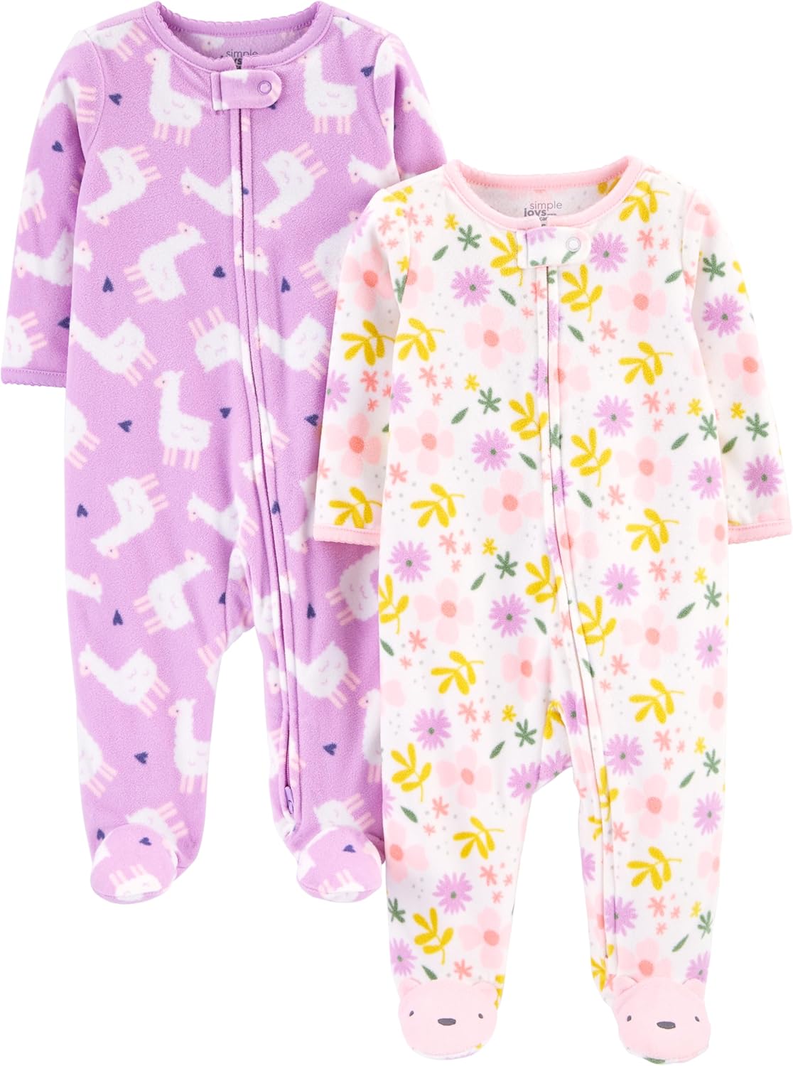 Carter's Baby Girls' Cozy Fleece Sleepers x2