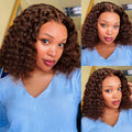 Curly BOB Wig Human Hair 12in Deep Wave Closure - Wear & Go