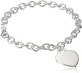Sterling Silver Heart-Tag Bracelet - Classic 9 in Charm Bracelet
