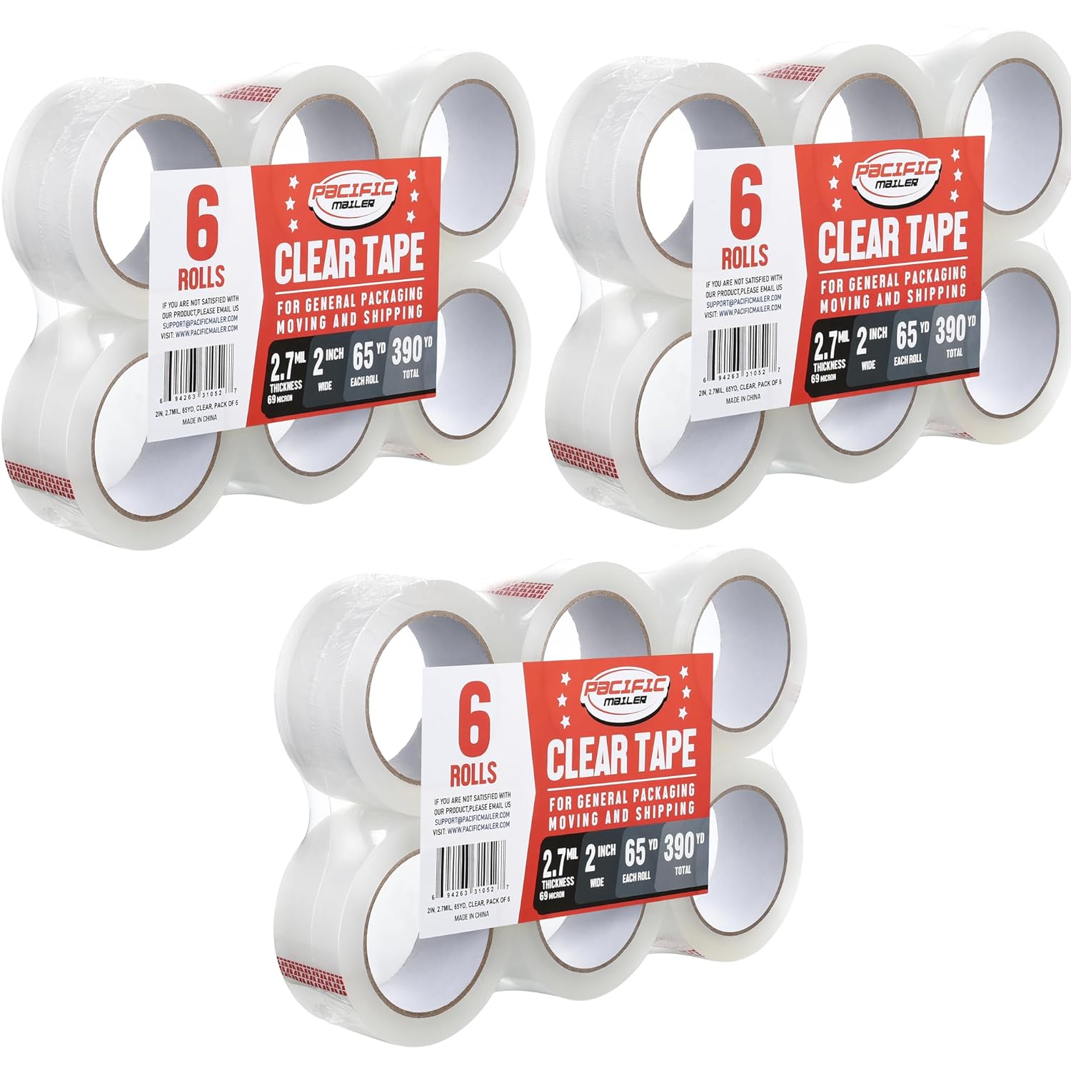 Pacific Mailer Clear Packing Tape for Heavy Duty Shipping Needs