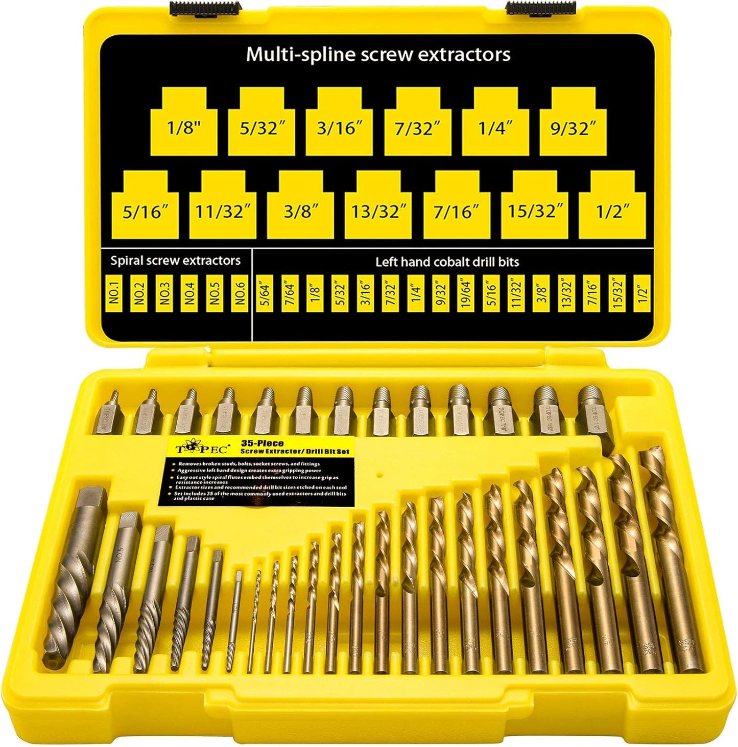35-Piece Screw Extractor and Left Hand Drill Bits Set Review