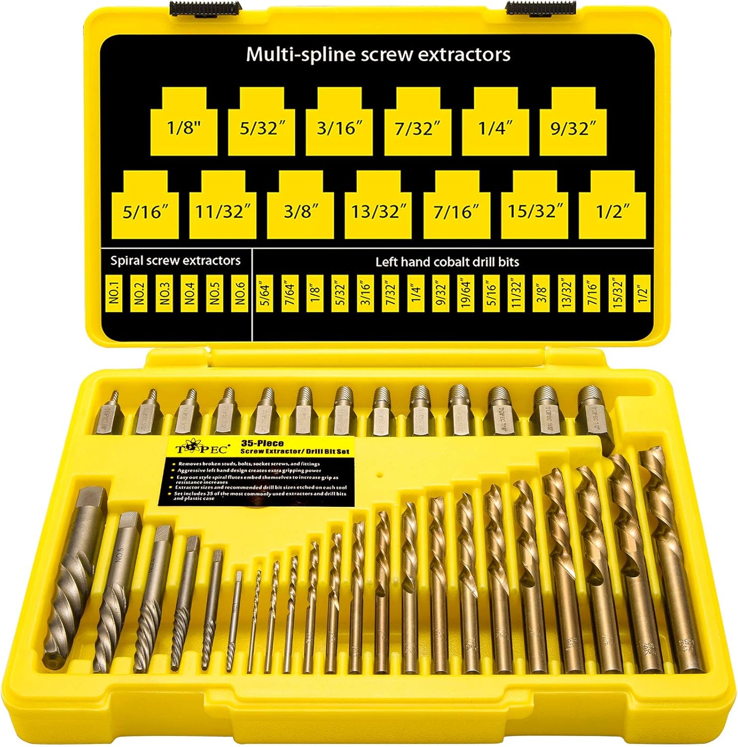 35-Piece Screw Extractor and Left Hand Drill Bits Set Review