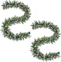 Pre-lit 9 Feet Christmas Garland with 50 LED Lights for Holiday