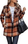 Women Plaid Shacket Jacket Trendy Fall Casual Button