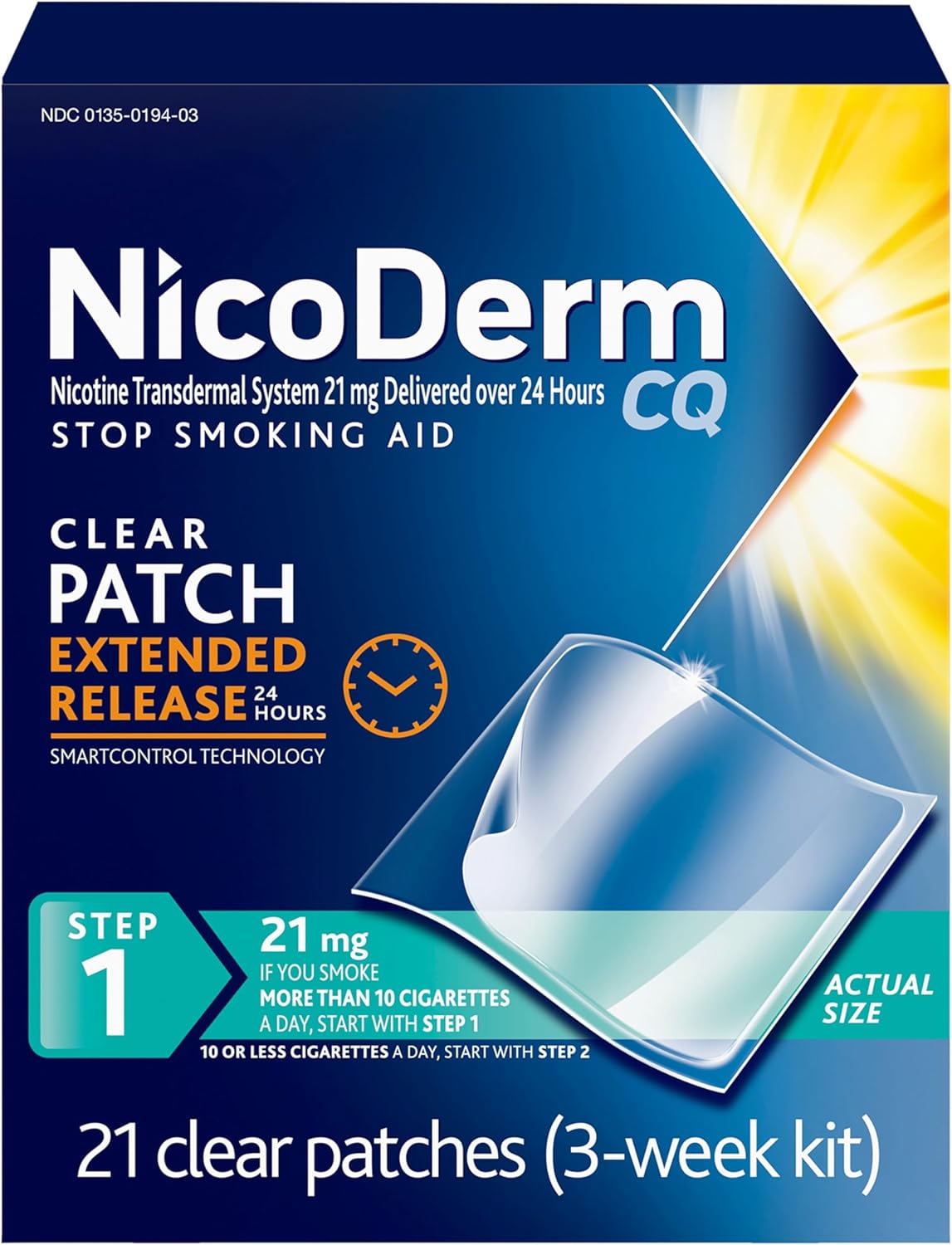 NicoDerm CQ Nicotine Patches 21 mg - Effective Smoking Cessation Aid