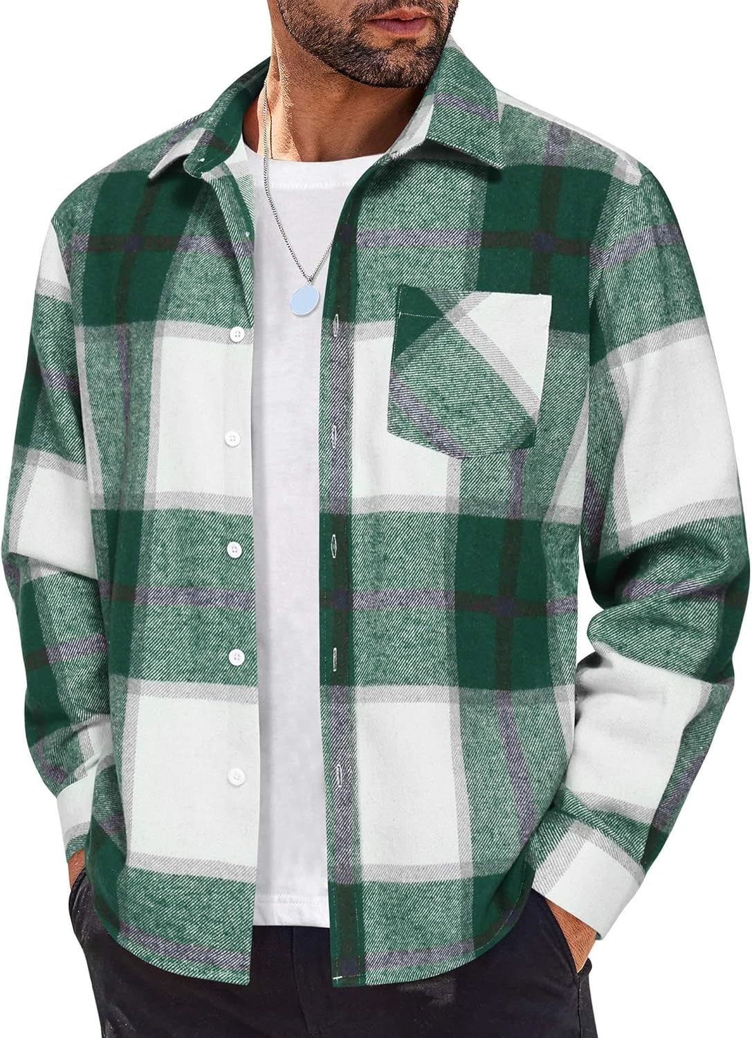 Stylish COOFANDY Mens Flannel Shirt for Casual Wear and Layering