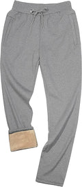 Mens Winter Sherpa Lined Thermal Jogger Sweatpants - Warm Active Fit