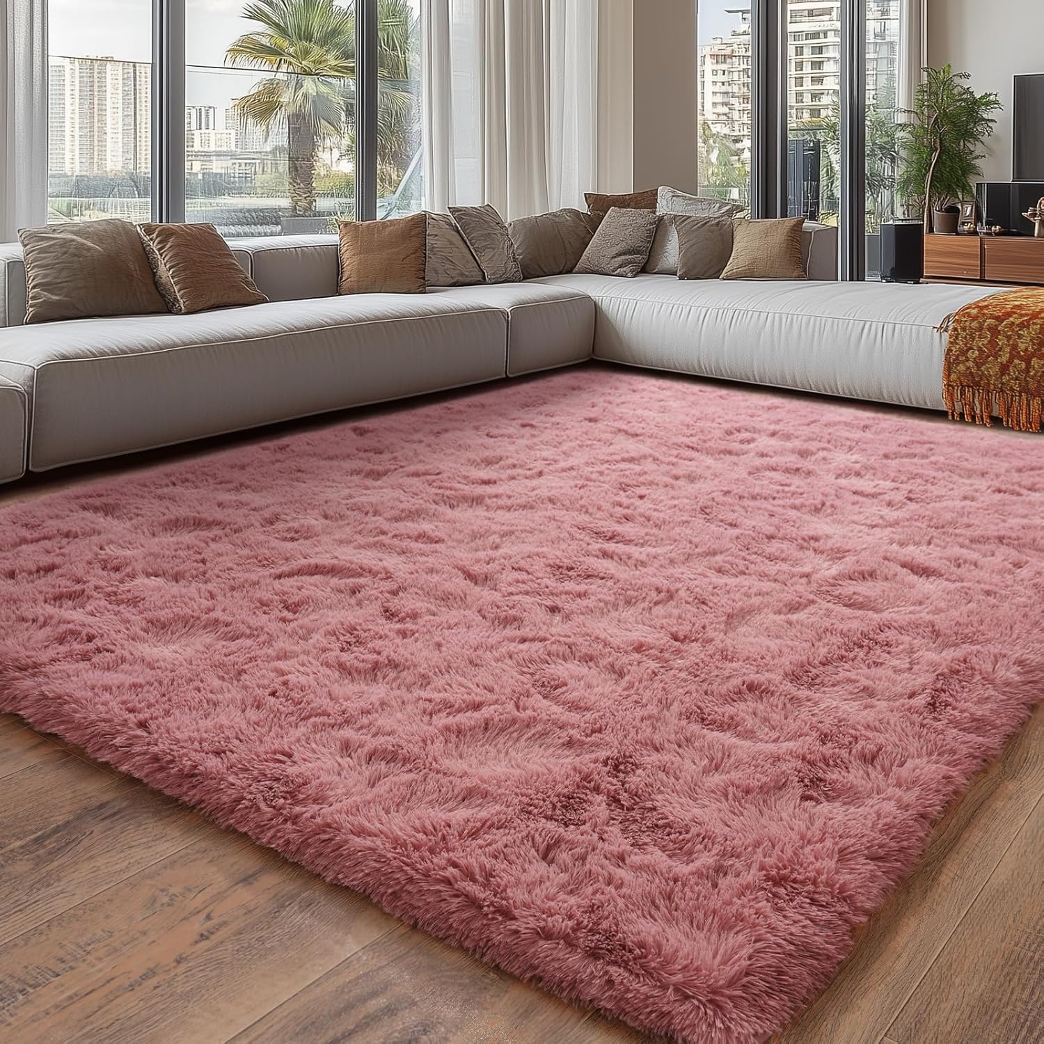 8x10Ft Ultra Soft Shag Area Rug for Living Room and Bedroom