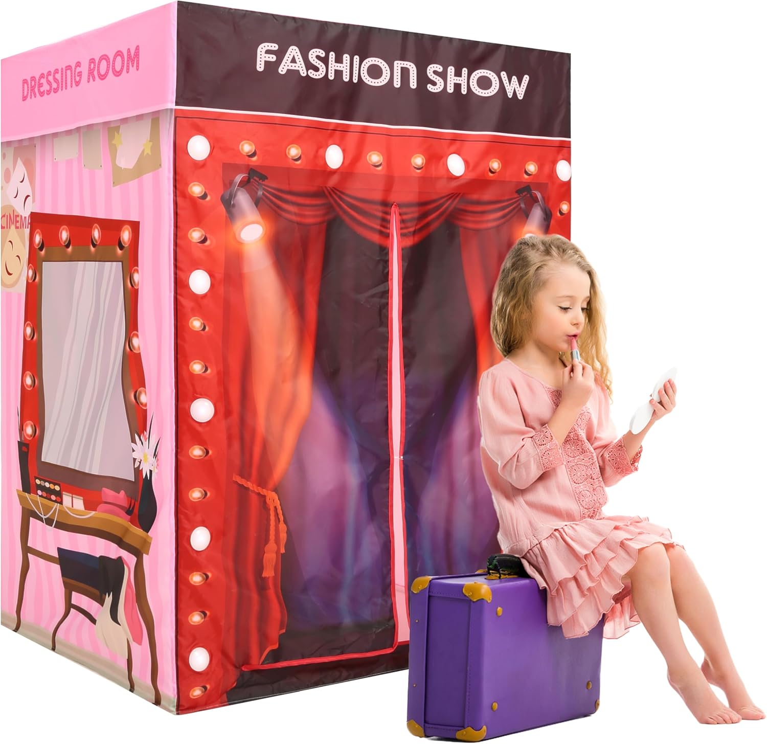 Foldable Princess Tent with Light - Play Tent for Kids