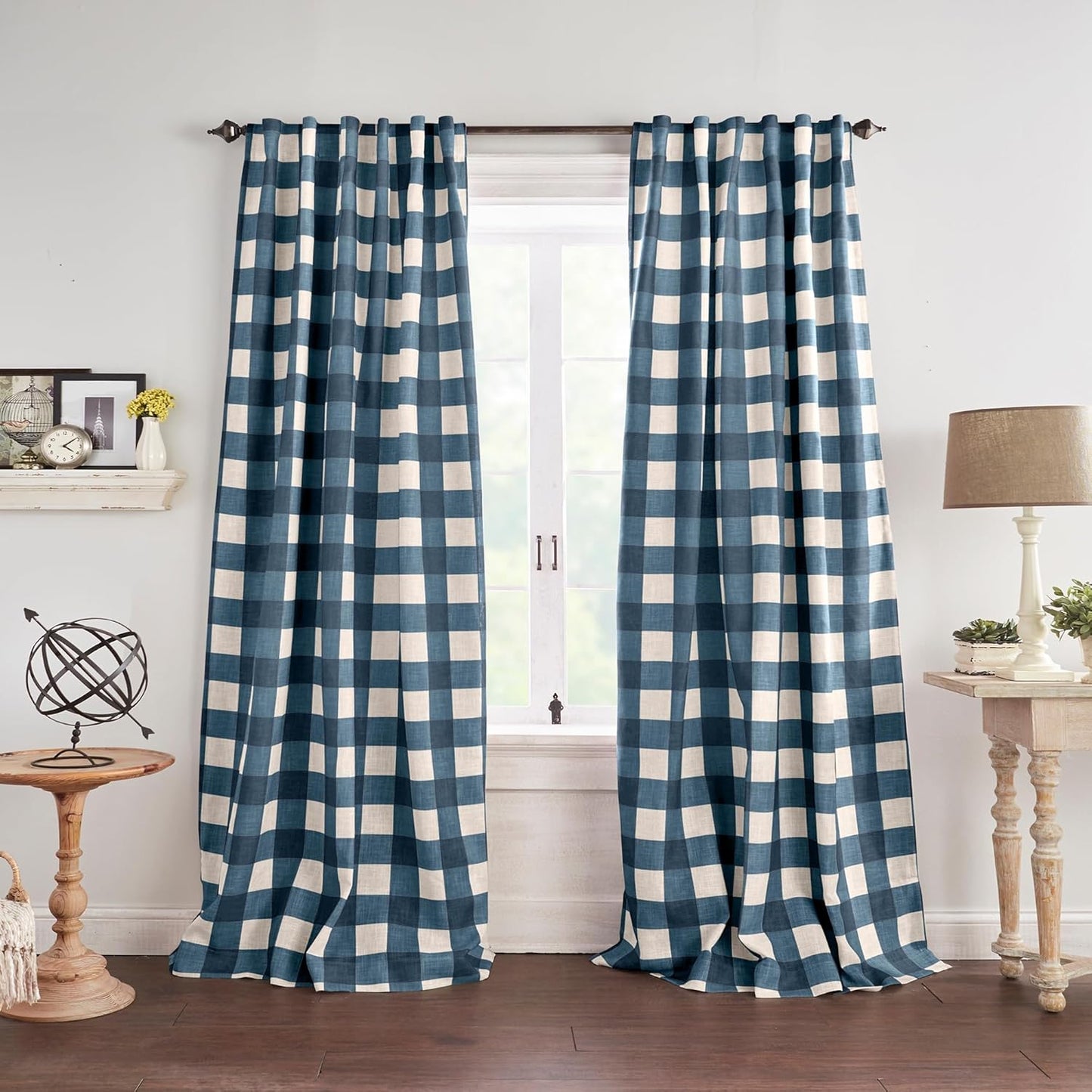 Buffalo-Check Blackout Window Curtain for Rustic Home Decor