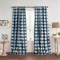 Buffalo-Check Blackout Curtain Panel 52 x 84 in Indigo - Rustic Room