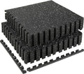0.56in Thick 48 Sq Ft Exercise Equipment Mats 12 Tiles - Durable Gym