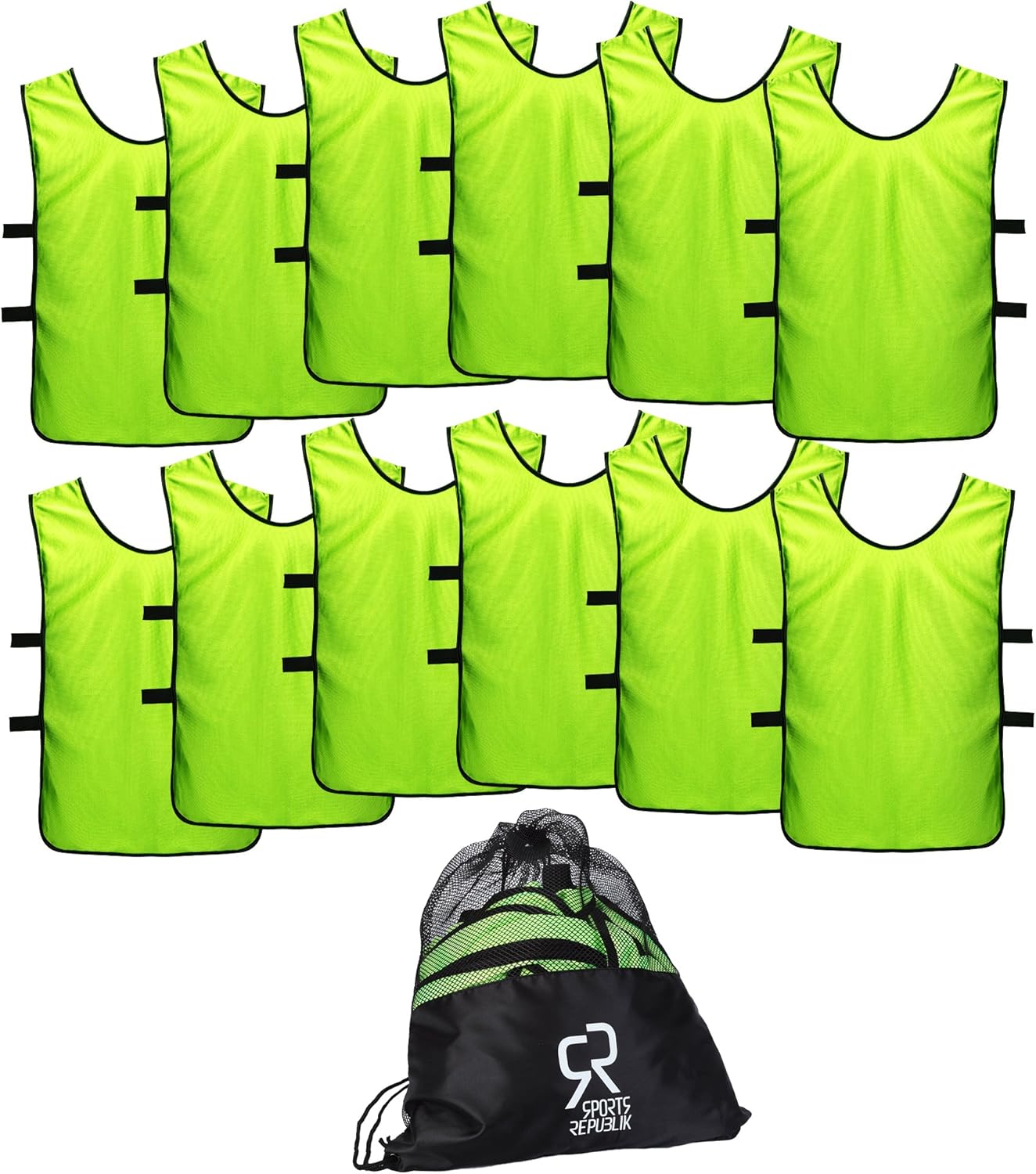 Pinnies Scrimmage Vests for Kids and Adults - 12-Pack Soccer Pennies