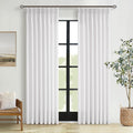 White Linen Pinch Pleat Curtains 108 in Long Panels - Filtered Light