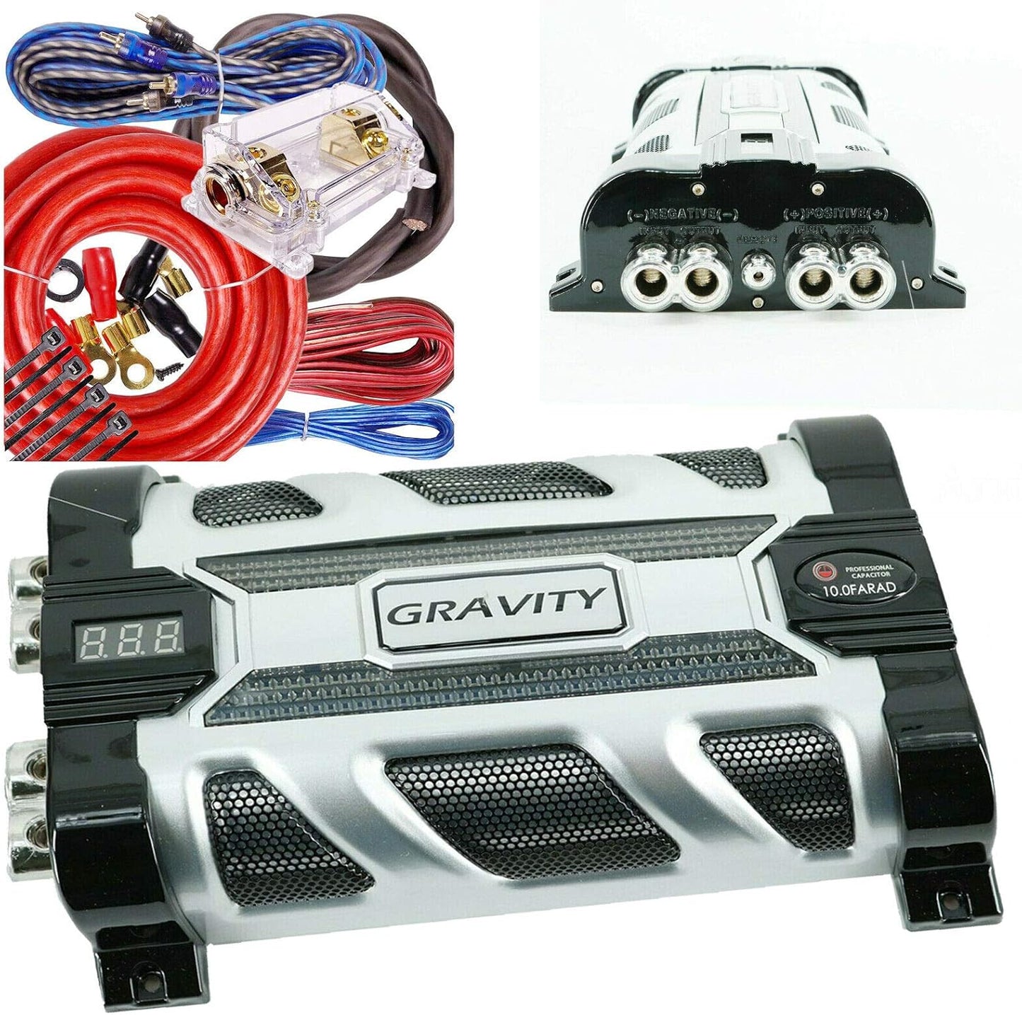 Gravity GR-10.0 Car Audio Power Capacitor and Wiring Kit