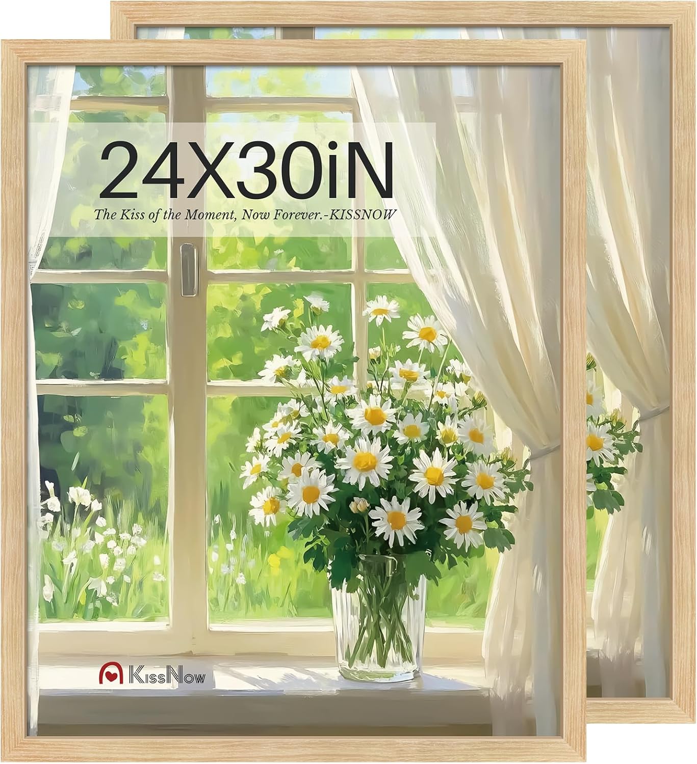 24x30 Natural Oak Wood Poster Frame Set of 2 for Your Home