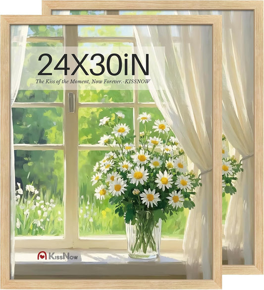 24x30 Natural Oak Wood Poster Frame Set of 2 for Your Home