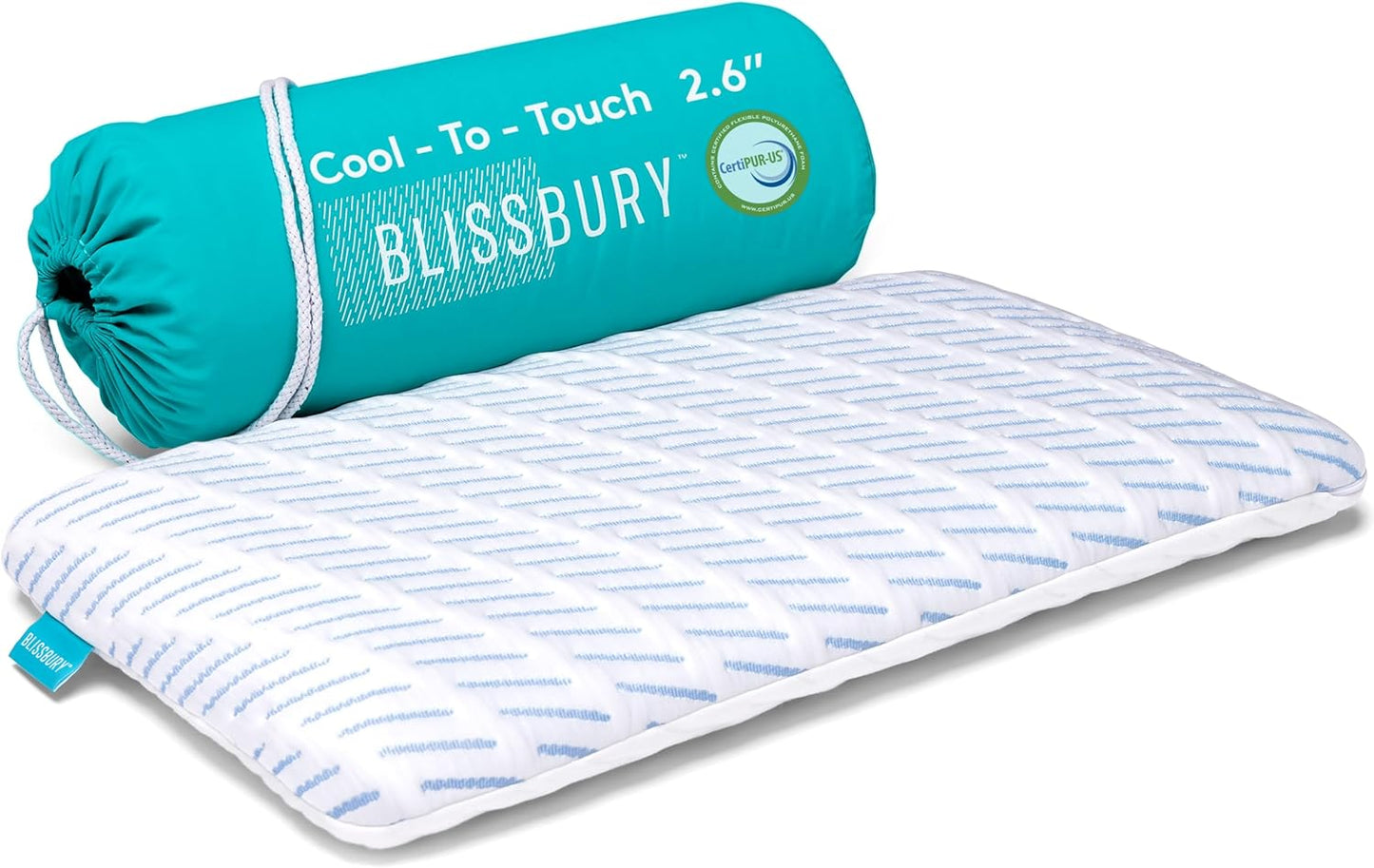 BLISSBURY Cooling Memory Foam Pillow for Stomach & Back Sleepers