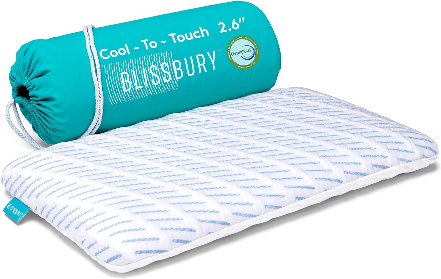 BLISSBURY Cooling Memory Foam Pillow for Stomach & Back Sleepers