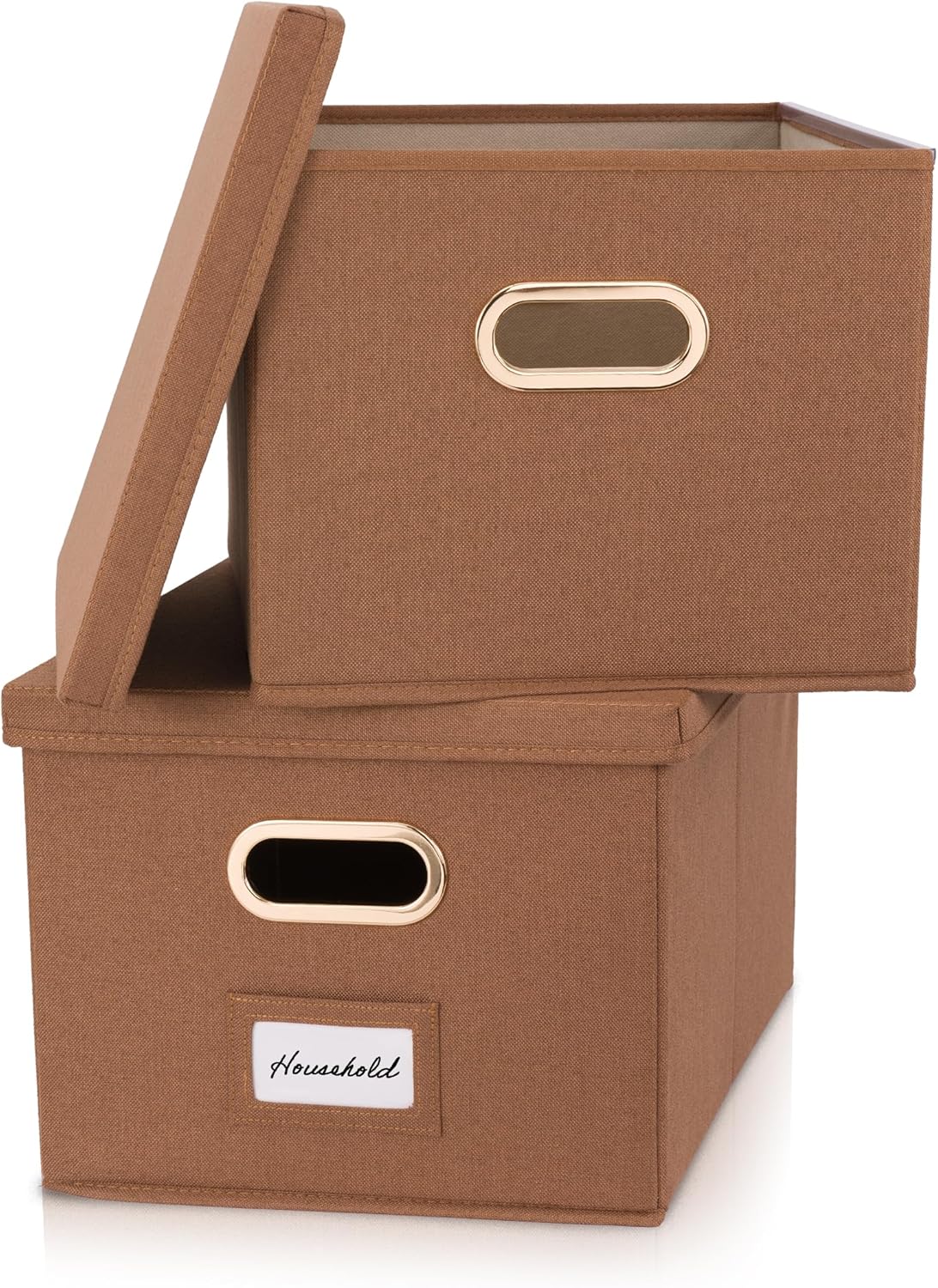 ZICOTO Decorative File Organizer Box Set of 2 for Stylish Storage