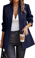 ELLEVEN Womens Open Front Herringbone Blazer - Polished Work