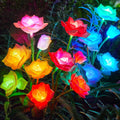 Solar Garden Lights 6 Pack - 7 Color Changing Rose Path Lights